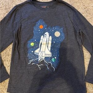 Cat & Jack Space Shuttle Long Sleeve Tee - Dark Gray